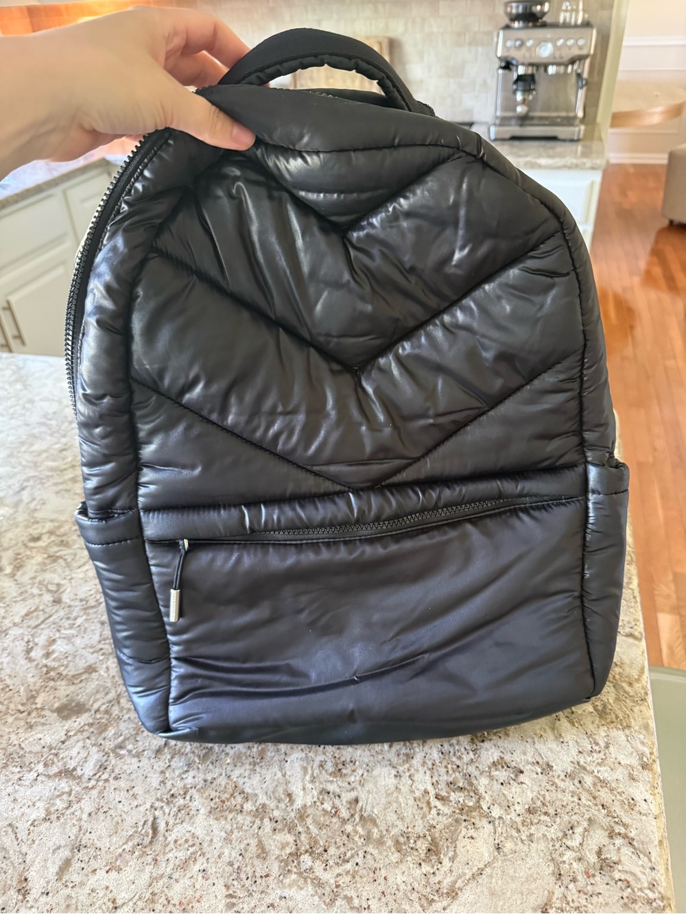 Athleta women’s Black Quilted Backpack -